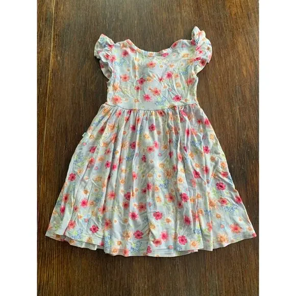 Posh Peanut blue floral twirl dress - Picture 2 of 5